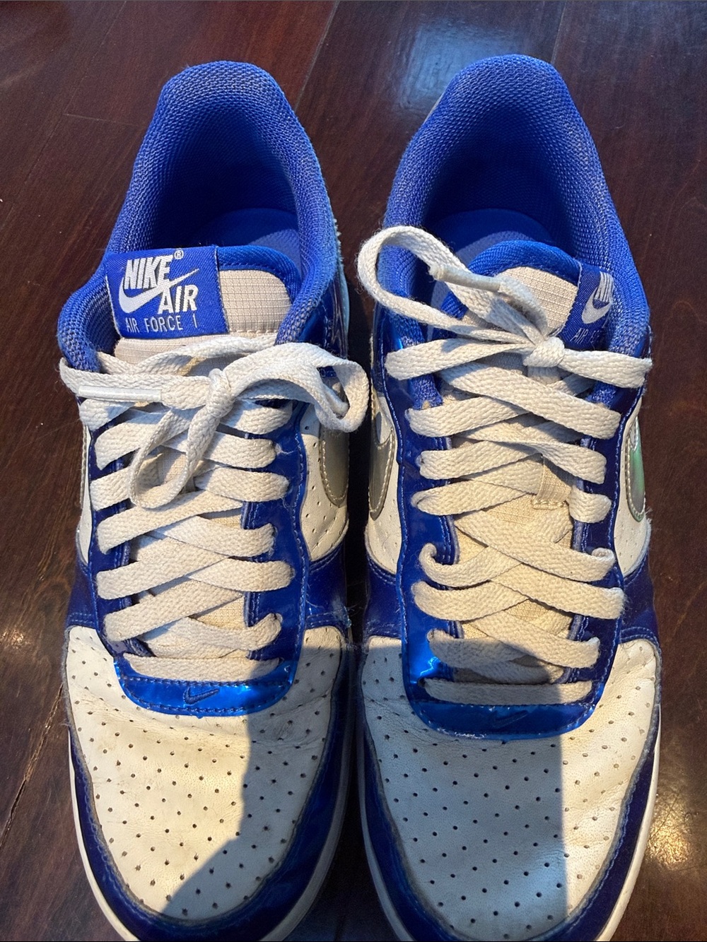 Nike Blue and White Air Force 1 Low Sneakers